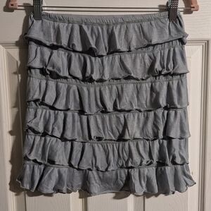 White Rice Light Blue Ruffle Tiered Mini Skirt S Vintage Y2K Festival